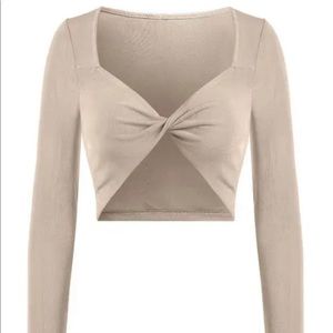 Beige Twist Top.